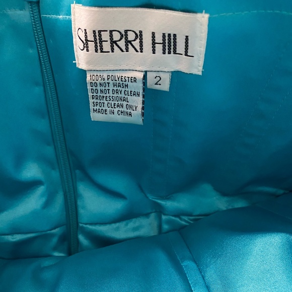blue beaded sherri hill dress - Picture 3 of 3